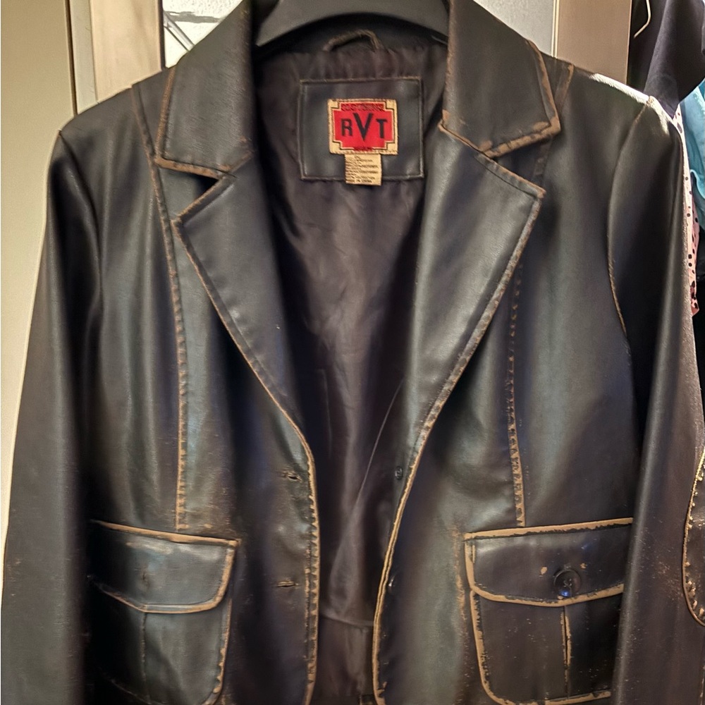 Brown leather jacket